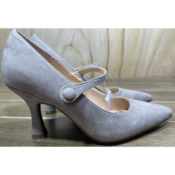 Liz Claiborne Womens LC Peak Memory Foam Heels w straps faux Suede  Size 6.5  M - Picture 3 of 11